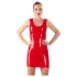 LATEX - sukienka mini bez rękawów - lateksowa - czerwona - L