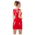 LATEX - sukienka mini bez rękawów - lateksowa - czerwona - L