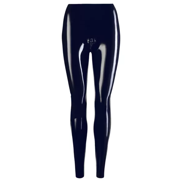 LATEX - legginsy z zamkiem - lateksowe - czarne