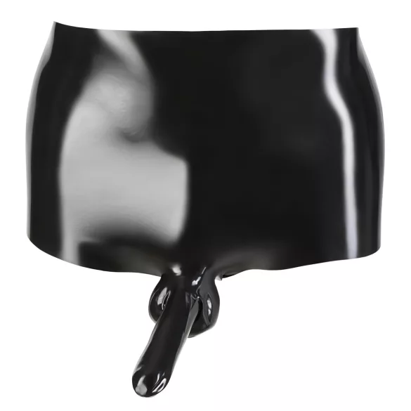 LATEX - bokserki z nakładką na penisa - lateks czarny