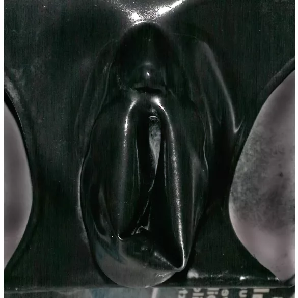 LATEX - majtki damskie z prezerwatywą dopochwową - lateks czarne