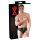 LATEX - męskie majtki z wewnętrznym penisem i analnym dildo (czarne) - M