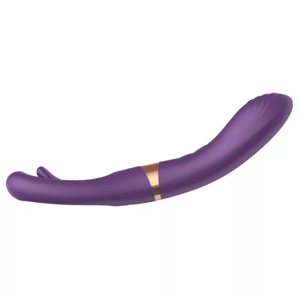 Funny Me Dual - wibrator 2w1 z języczkiem - akumulatorowy - fioletowy
