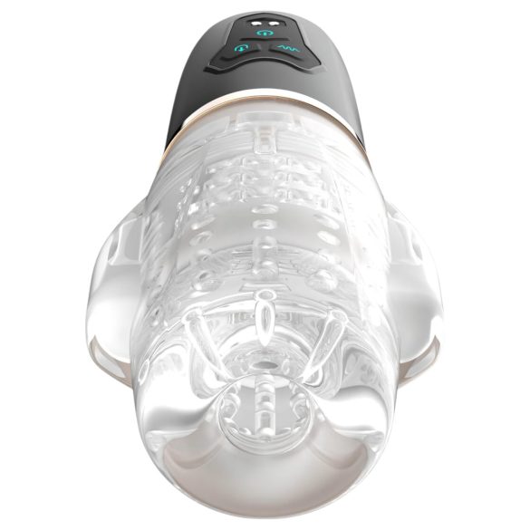 Funny Me Rocket Cup - masturbator ssąco-wibrujący - przezroczysty/czarny