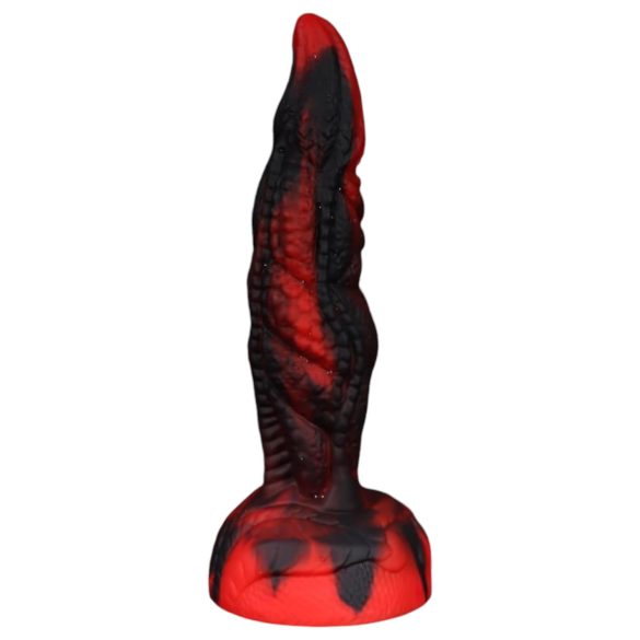 OgazR Hell Dong - prążkowany wibrator 20 cm (czerwony)