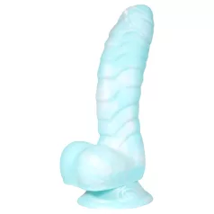  OgazR Sea Serpent - dildo żebrowane - 17 cm - niebiesko-biały