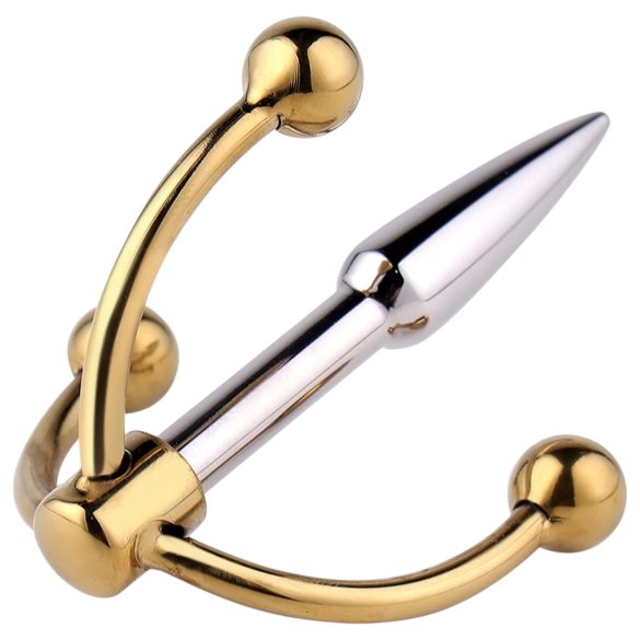 Urethralplay - dilator do cewki moczowej z haczykiem - metalowy 4,5cm - srebrny