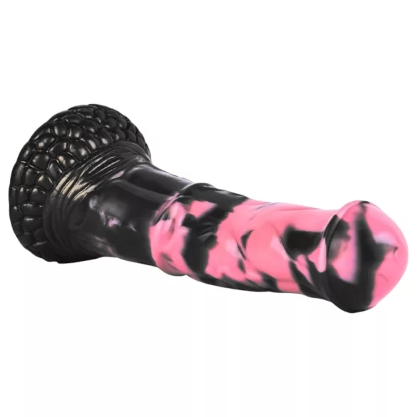 Bad Horse - silikonowy dildo w kształcie końskiego penisa - 18 cm (czarno-różowy)