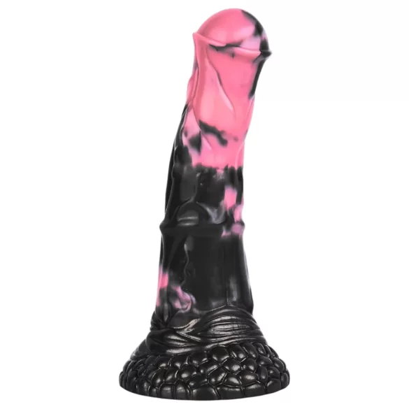 Bad Horse - silikonowy dildo w kształcie końskiego penisa - 18 cm (czarno-różowy)