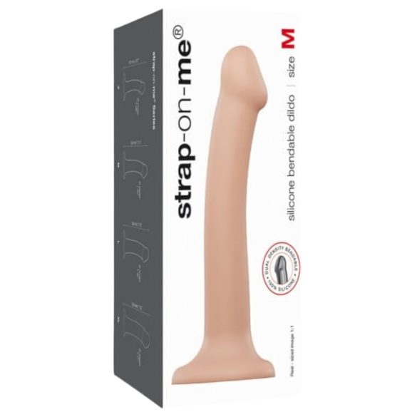 Strap-on-me M - realistyczny podwójny dildo - średni (naturalny)