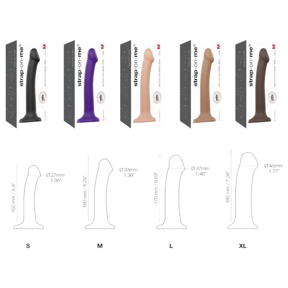Strap-on-me - podwójny dildo - dwuwarstwowy silikon - czarny