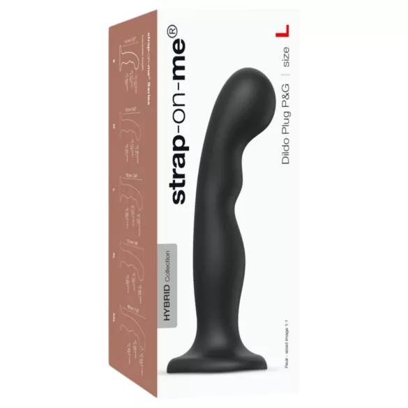 Strap-on-me - dildo z przyssawką - wygięte - czarne - P&G L