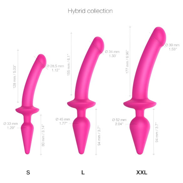 Strap-on-me™ Swith Semi-Realistic L - 2w1 silikonowy dildo (różowy)