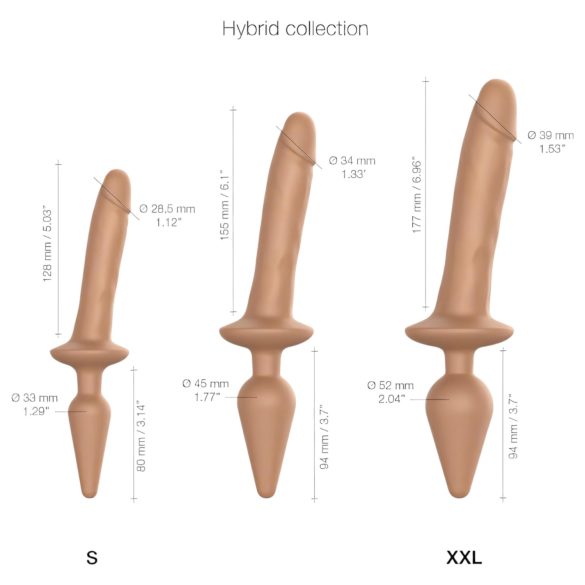 Strap-on-me Swit Realistyczny L - 2w1 silikonowy dildo (naturalny)