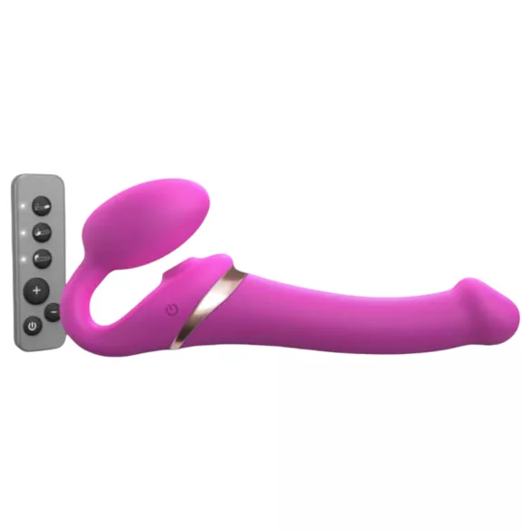 Strap-on-me M - wibrator z paskiem - fale powietrzne - różowy