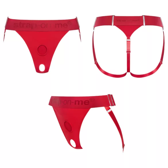 Strap-on-me - majtki do dilda z paskiem - XS-XXL - czerwone