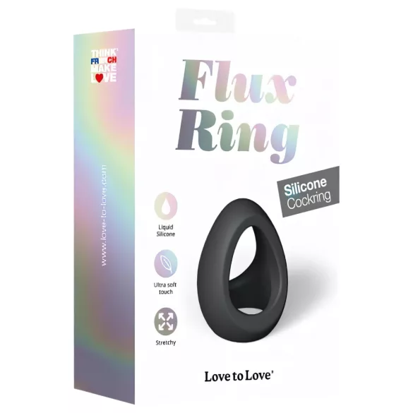 Love to Love Flux - pierścień na penisa - silikonowy - czarny
