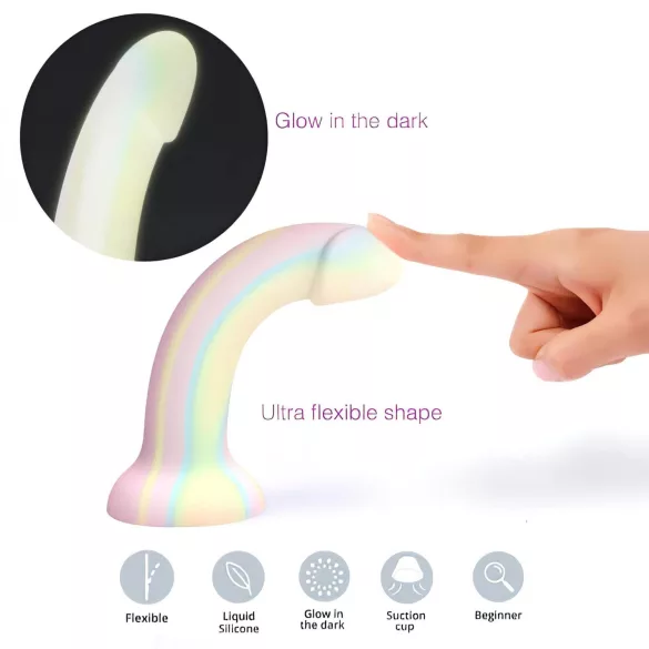 Dildolls Fantasia - silikonowe dildo z przyssawką (pasiasty)