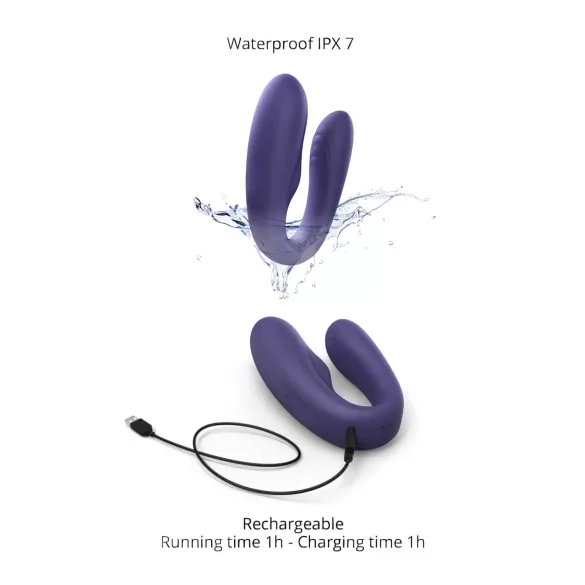 Love to Love Match up - wibrator dla par - akumulator - pilot - fioletowy