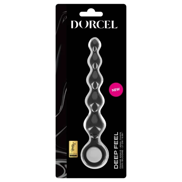 Dorcel Deep Feel - koralikowy czarny dildo analny
