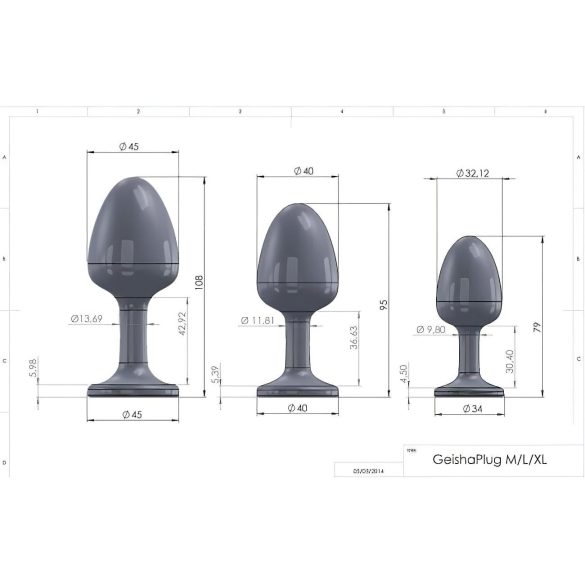 Dorcel Geisha Plug Diamond XL - czarny analny plug z białym kamieniem