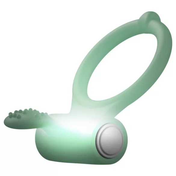 Dorcel - pierścień wibrujący na penisa - świecący w ciemności - biały