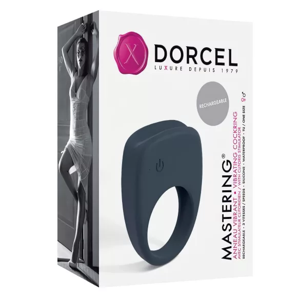 Dorcel Mastering - bezprzewodowy, wibrujący pierścień na penisa (szary)