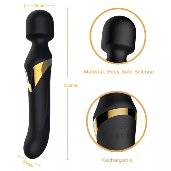 Dorcel - wibrator 2w1 z masażerem - czarny