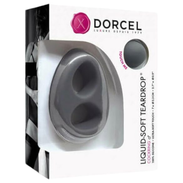 Szara pierścień Liquid-soft Teardrop od Dorcel