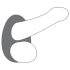 Szara pierścień Liquid-soft Teardrop od Dorcel