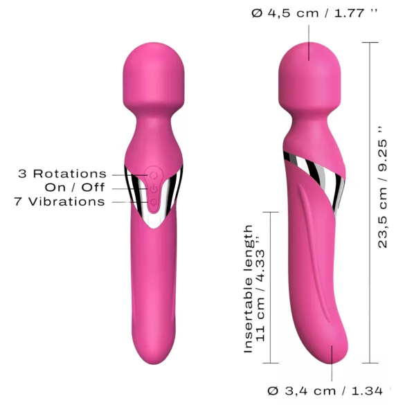 Dorcel Dual Orgasms - akumulatorowy, 2w1 wibrator-masażer (różowy)