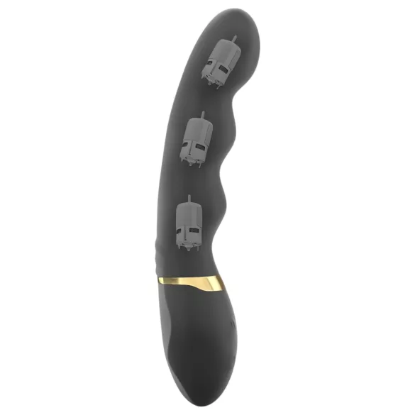 Dorcel Too Much 2.0 - wibrator ładowany USB - 3 silniki - czarno-złoty