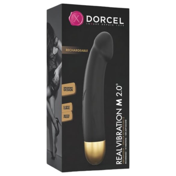 Dorcel Real Vibration M 2.0 - akumulatorowy wibrator (czarny-złoty)