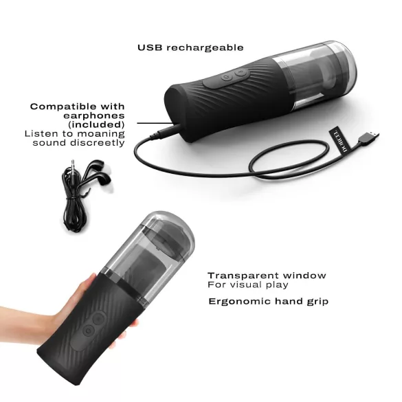 Dorcel Thrust Blow - masturbator automatyczny - ładowany USB - czarny