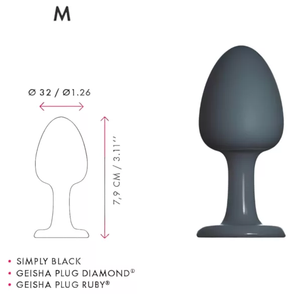 Dorcel Geisha Plug M - kulkowe analne plug (czarne)