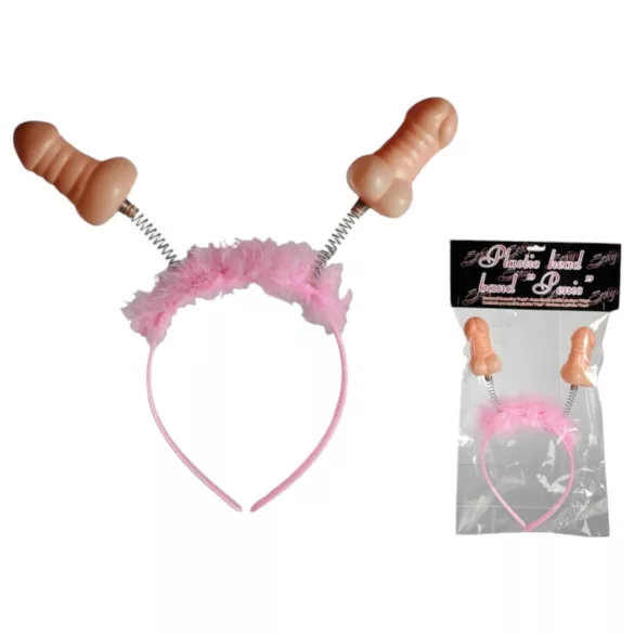 Opaska na głowę z penisem (różowo-naturalna)