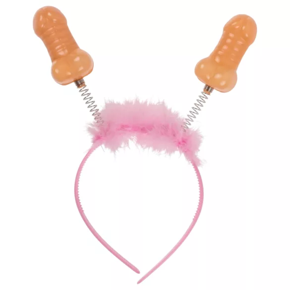 Opaska na głowę z penisem (różowo-naturalna)
