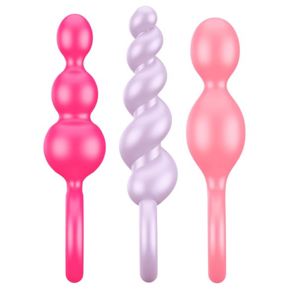 Satisfyer - zestaw korków analnych - 3 sztuki - silikon kolorowy