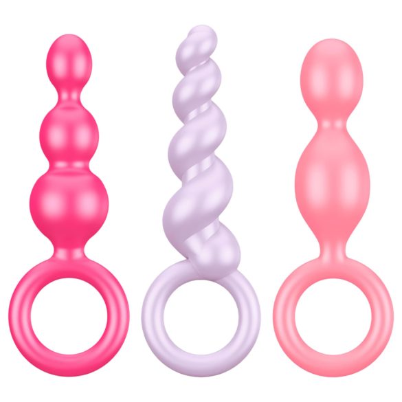 Satisfyer - zestaw korków analnych - 3 sztuki - silikon kolorowy