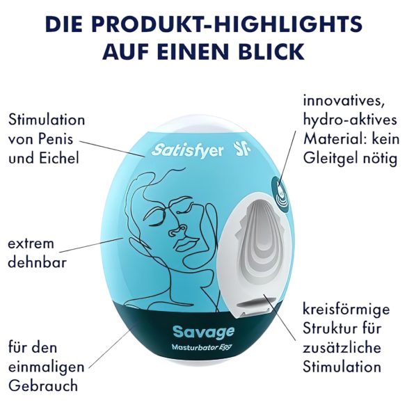 Satisfyer Egg Savage - masturbator jajko - silikon