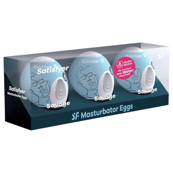 Satisfyer Egg Savage - zestaw masturbatorów jajka (3 szt.)