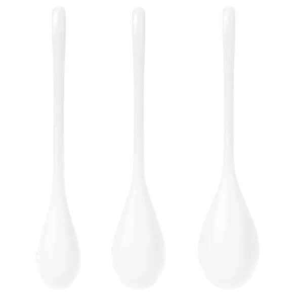 Satisfyer Yoni Power 1 - kulki gejszy - zestaw 3 sztuki - białe