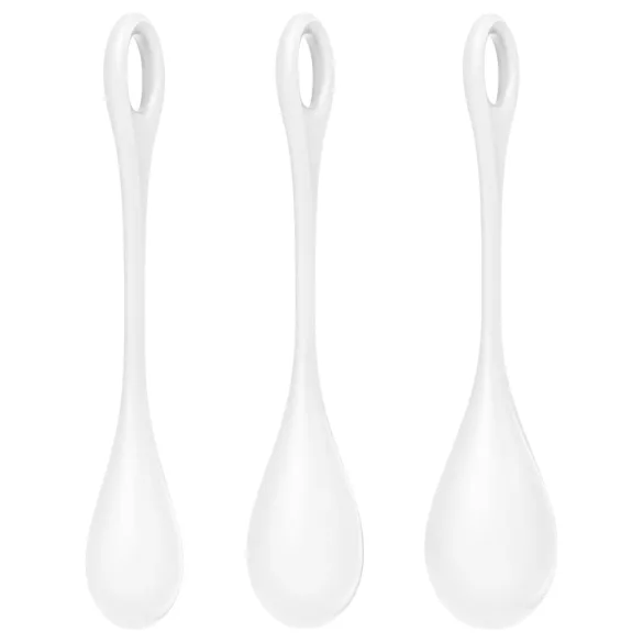 Satisfyer Yoni Power 1 - kulki gejszy - zestaw 3 sztuki - białe