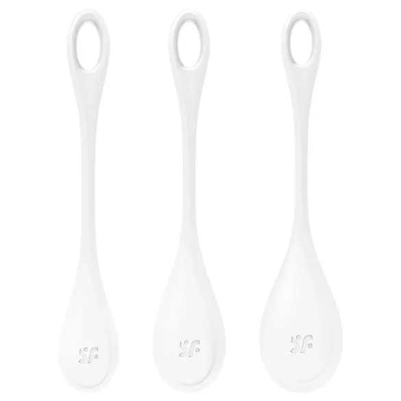 Satisfyer Yoni Power 1 - kulki gejszy - zestaw 3 sztuki - białe