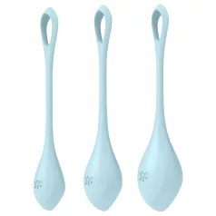   Satisfyer Yoni Power 2 - zestaw kulek gejszy - 3 sztuki - niebieski