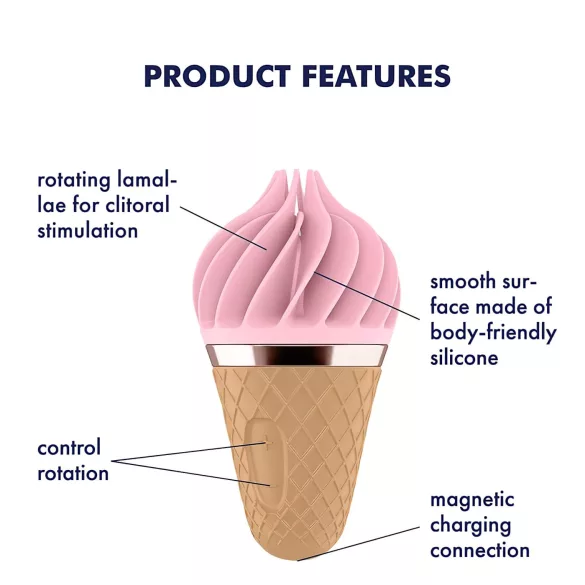Satisfyer Sweet Treat - wibrator łechtaczkowy akumulatorowy, obrotowy (różowo-brązowy)