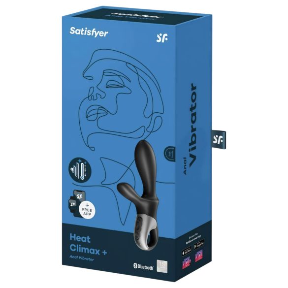 Satisfyer Heat Climax+ - wibrujący analny masażer z podgrzewaniem - czarny