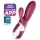 Satisfyer Hot Bunny - sterowany aplikacją, podgrzewany wibrator z ramionkiem łechtaczkowym (czerwony)
