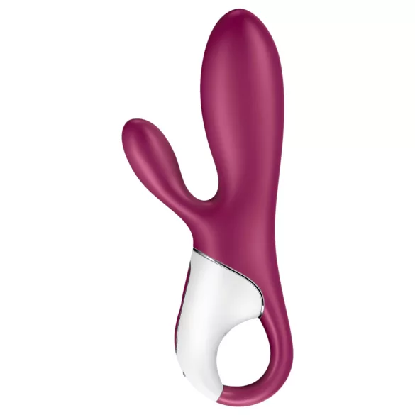 Satisfyer Hot Bunny - sterowany aplikacją, podgrzewany wibrator z ramionkiem łechtaczkowym (czerwony)