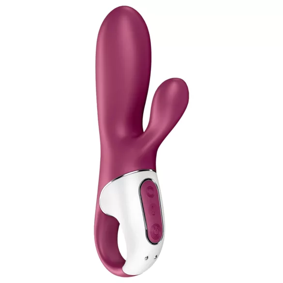 Satisfyer Hot Bunny - sterowany aplikacją, podgrzewany wibrator z ramionkiem łechtaczkowym (czerwony)